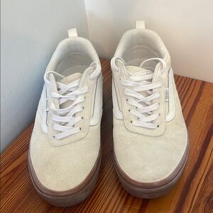 Vans Cream and White Skate Sneakers
